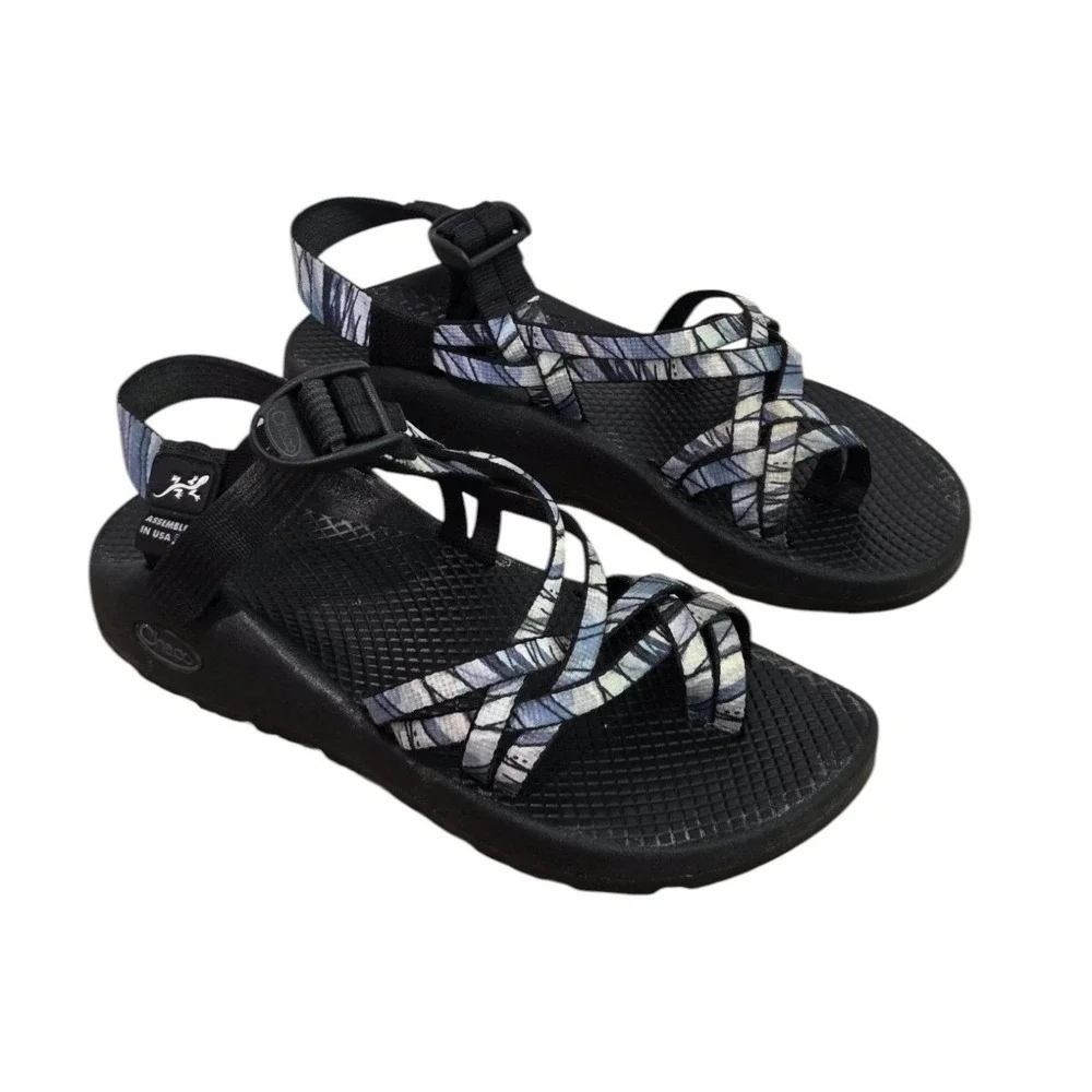 Chaco Z/X2 Sandals Womens‎ 6 Blue pattern Toe Loop Hiking Sport Water USA Beach